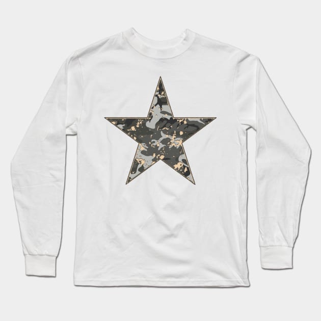 Camouflage Star Long Sleeve T-Shirt by Drop23